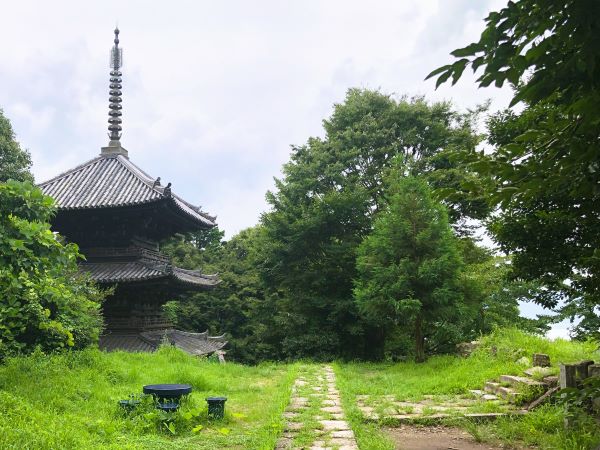 摠見寺跡と三重塔