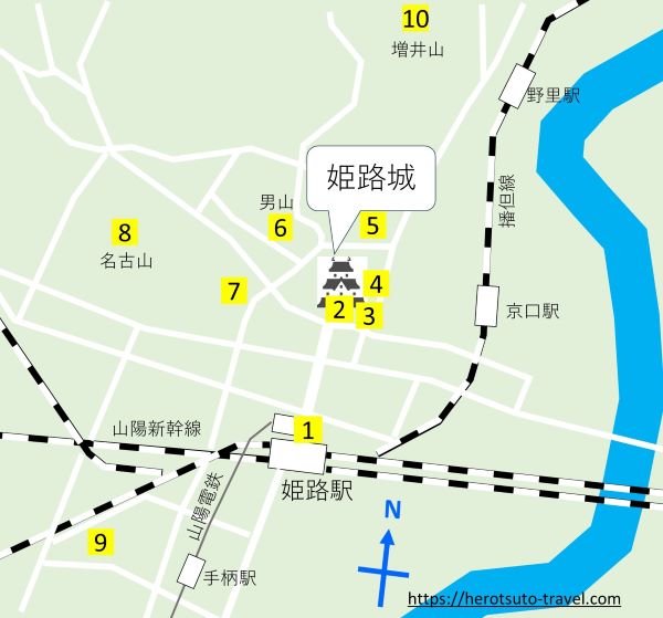 姫路城十景地図